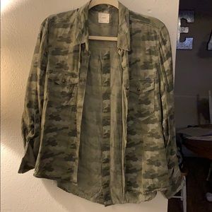 Camo button down shirt